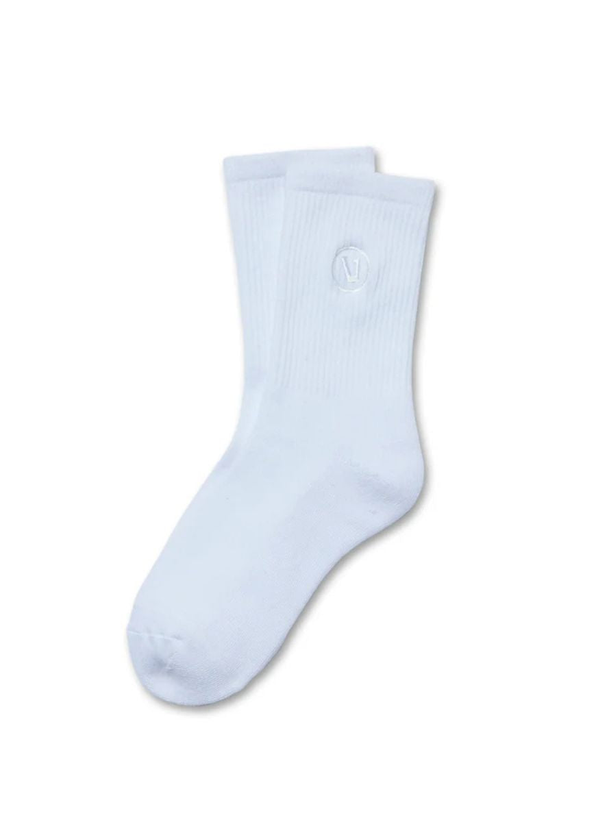 Vuori Half Crew Sock in White