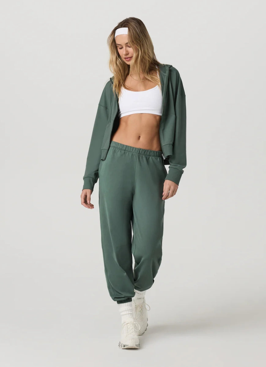 Vuori Halo Modern Sweatpant in Agate Green Front View