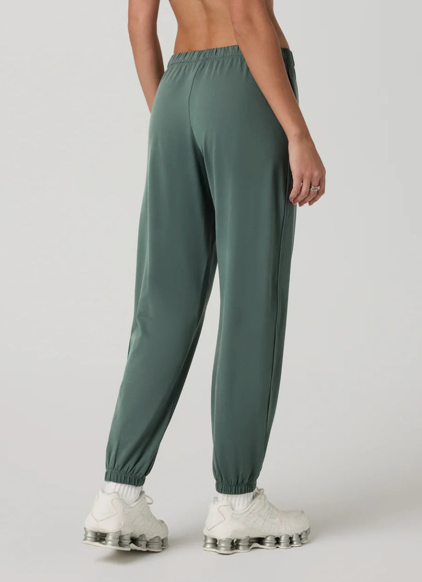 Vuori Halo Modern Sweatpant in Agate Green Back View