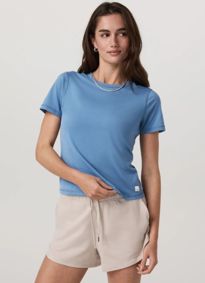 Vuori Women's Lux Tee in Light French Blue