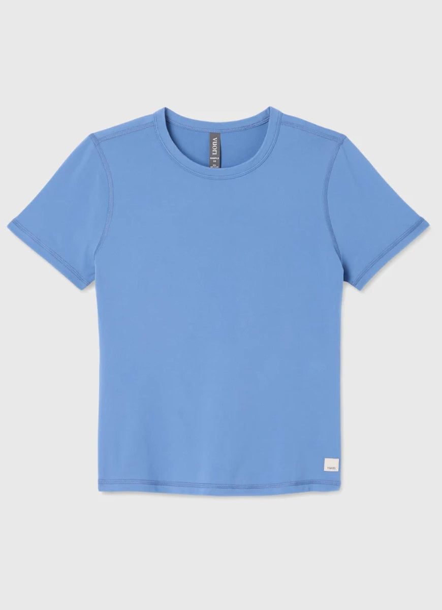 Vuori Women's Lux Tee in Light French Blue Product Shot View