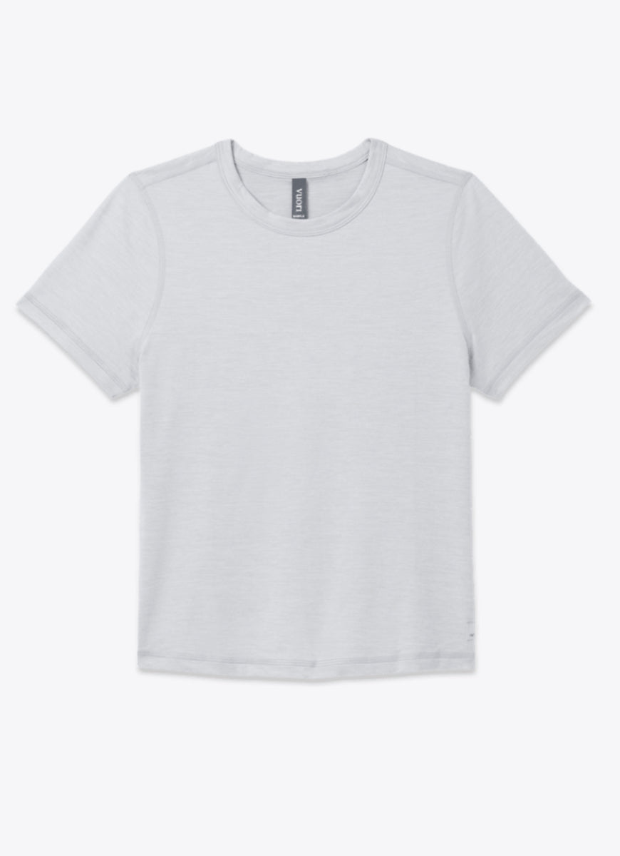 Vuori Women's Lux Tee in Light Heather Grey