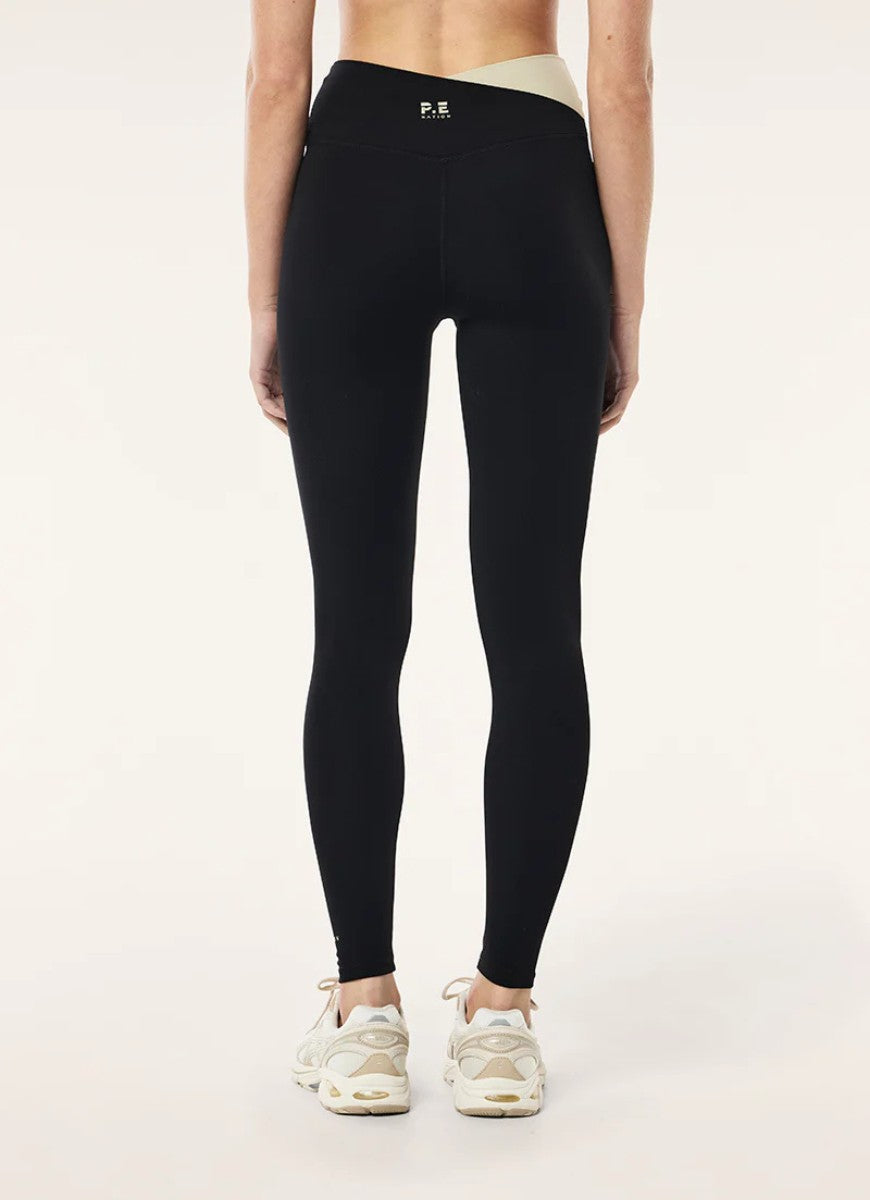 P.E Nation Wander Full Length Legging in Black/Biscuit Back View