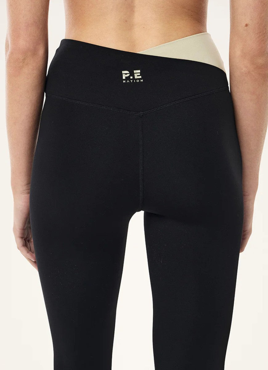 P.E Nation Wander Full Length Legging in Black/Biscuit Close Up Back View