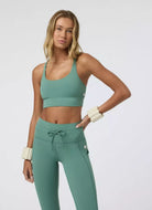 Vuori Yosemite Longline Bra in Hedge Green