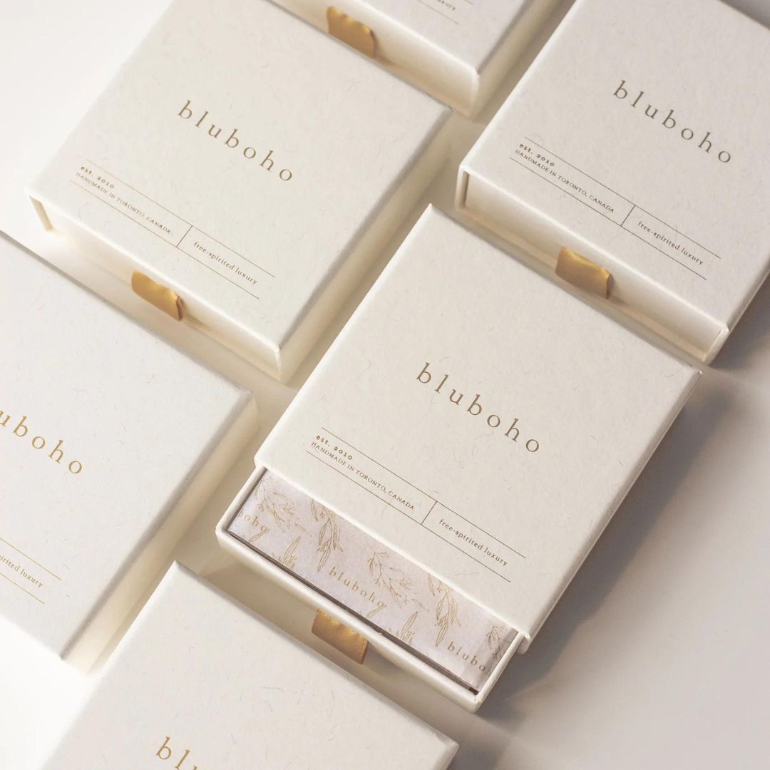 bluboho Everyday Little Lightning Bolt Necklace in 14K Gold in Box