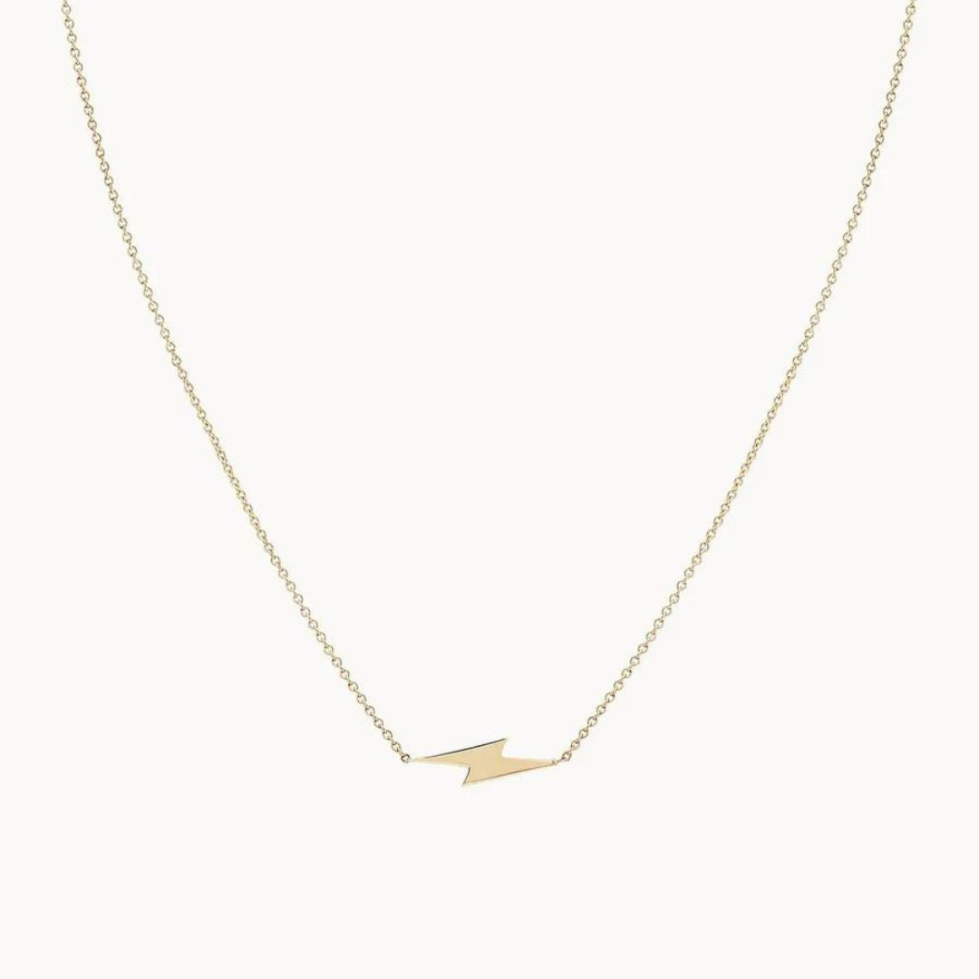 bluboho Everyday Little Lightning Bolt Necklace in 14K Gold