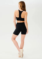 Splits59 Airweight High Waist 6” Bike Short in Black Full Length Back View