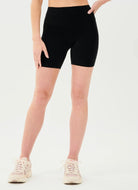 Splits59 Airweight High Waist 6” Bike Short in Black Front View