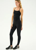 Splits59 Airweight Tank Top in Black Full Length Side View