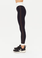 The Upside Alcaraz 25in High Midi Pant in Black Waist Down Side View