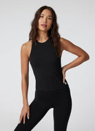 Vuori AllTheFeels Crew Tank Top in Black