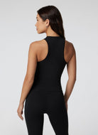 Vuori AllTheFeels Crew Tank Top in Black Back View
