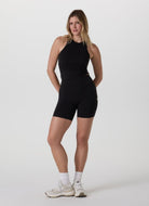 Vuori AllTheFeels Crew Tank Top in Black Full Length Front View