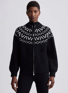 Varley Alys Fairisle Knit Jacket in Black