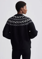 Varley Alys Fairisle Knit Jacket in Black Back View