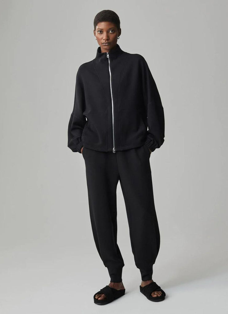 Varley Ashbury Zip Through Women's Sweatshirt in Black Front View