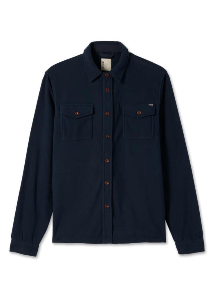 Vuori for Men Aspen Shirt Jacket in Ink Flat Lay View