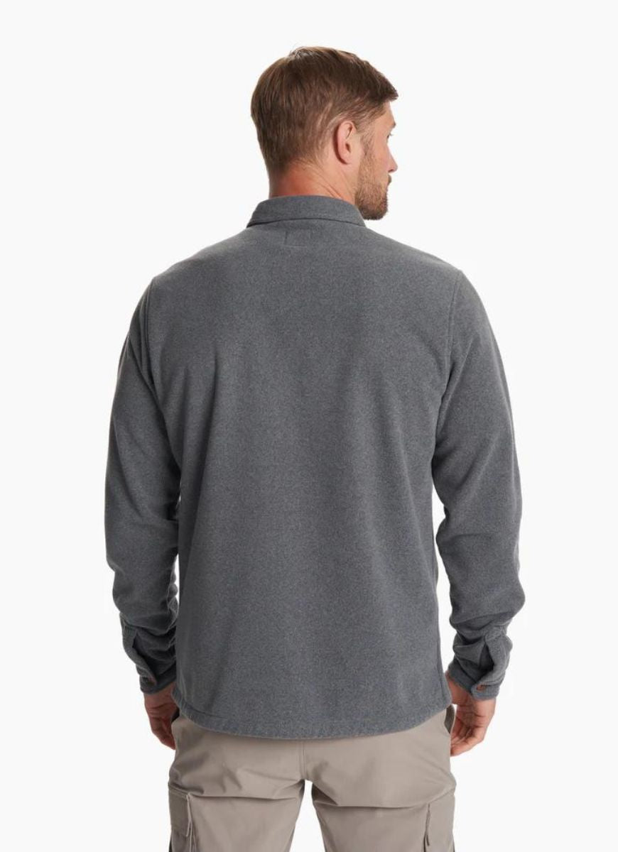 Men's Vuori Aspen Shirt Jacket in Grey Back View