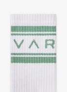 Varley Astley Active Sock in White/Cool Sage Close Up View