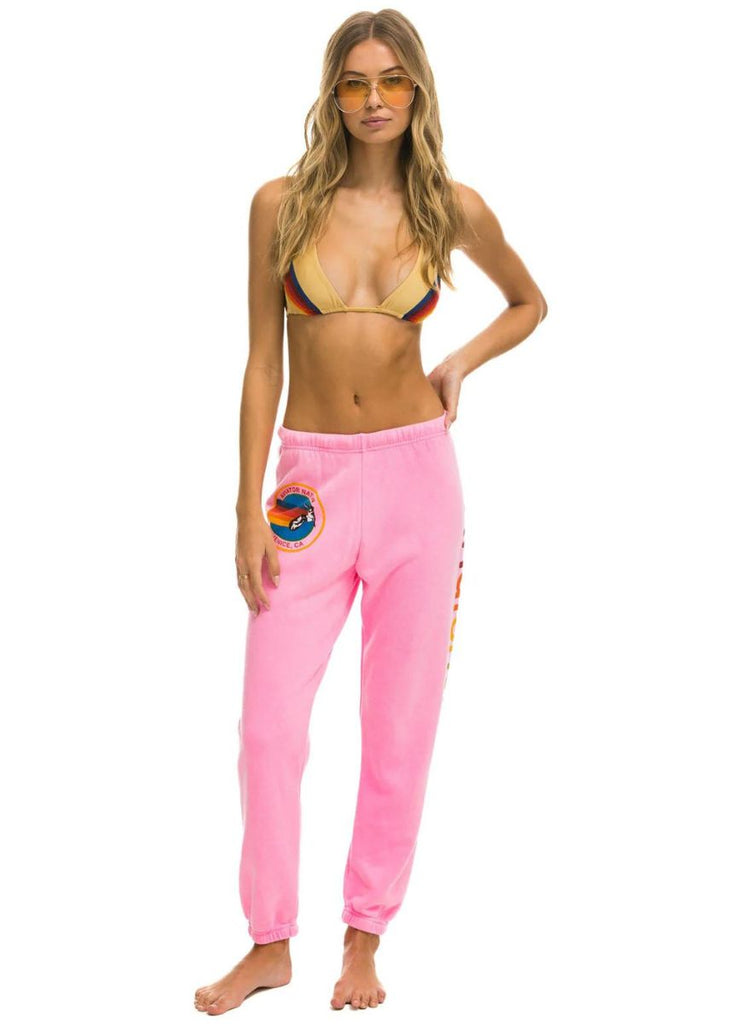 Aviator Nation Women’s Sweatpant in Neon Pink Front View