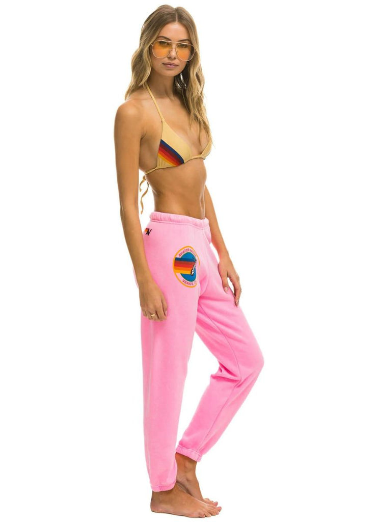 Aviator Nation Women’s Sweatpant in Neon Pink Side View