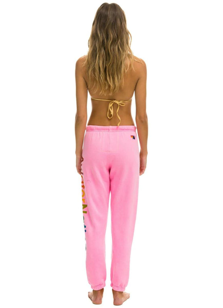 Aviator Nation Women’s Sweatpant in Neon Pink Back View