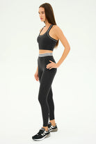 Splits59 Bailey Active Rib Bralette in Heather/Graphite Full Length Side View