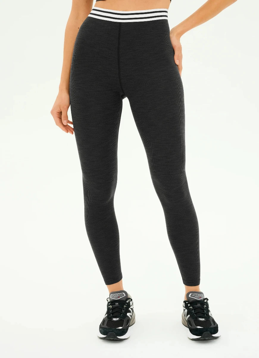 Splits59 Bailey High Waist Active Rib 7/8 Legging in Heather/Graphite