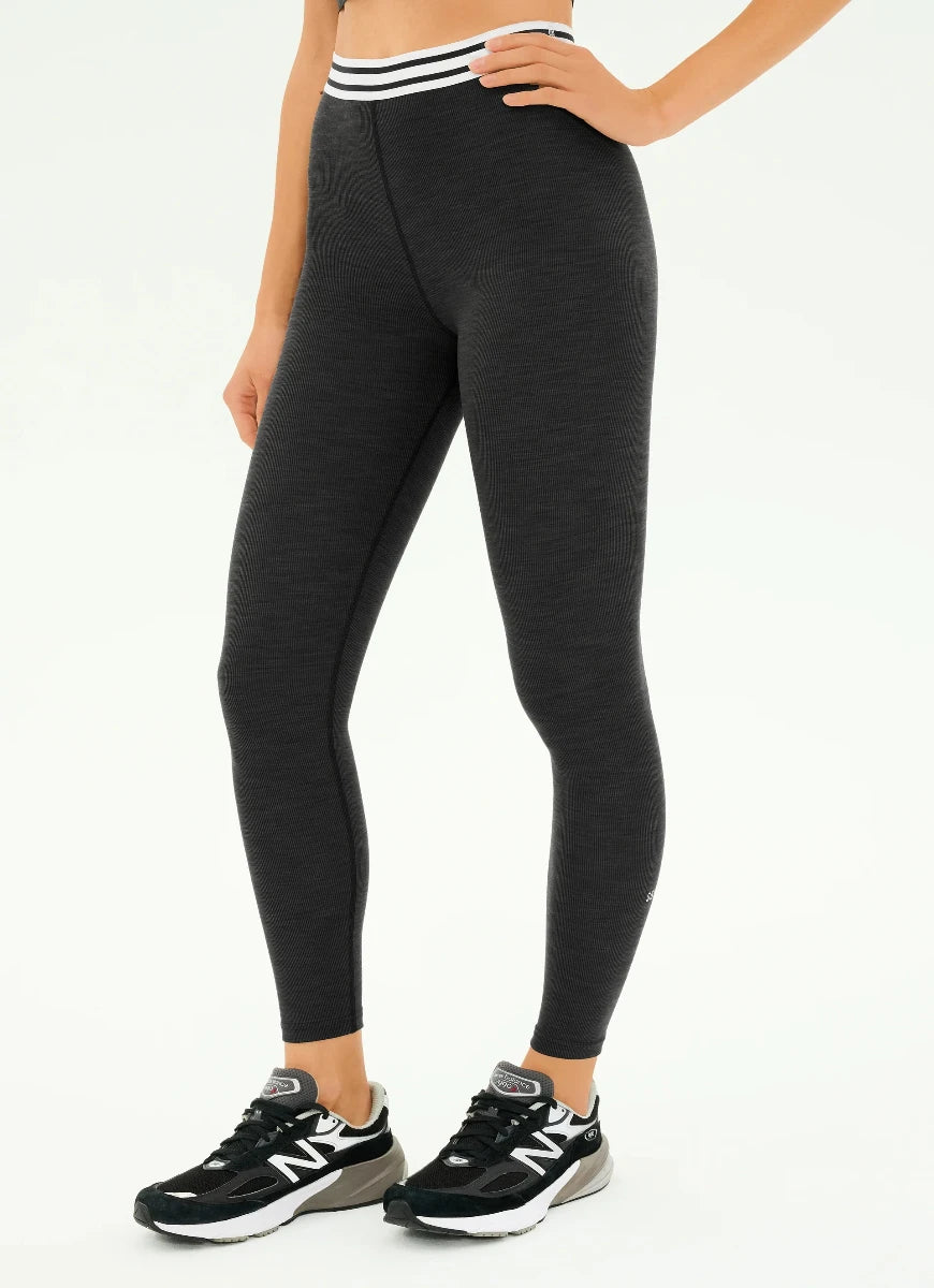 Splits59 Bailey High Waist Active Rib 7/8 Legging in Heather/Graphite Side View