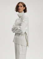 Varley Barker High Neck Sweat in Ivory Marl Side View