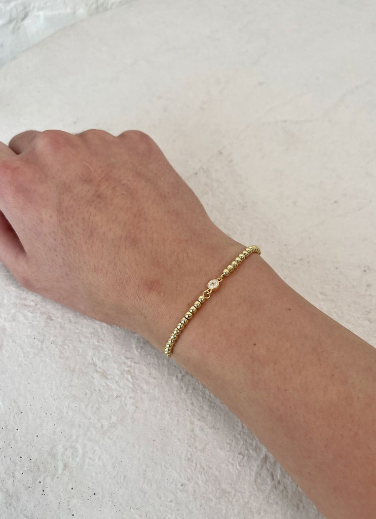 Lo & Co Bead Ball Eyes Bracelet Shown on Wrist