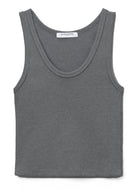 perfectwhitetee Blondie Tank Top in Grey Heather Product Shot View