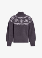 Varley Bowen Fairisle Pullover in Grey Marl Product Shot View