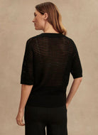 Varley Callie Knit Top in Black Back View