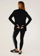 Splits59 Celine Fleece Cardigan in Black Full Back View