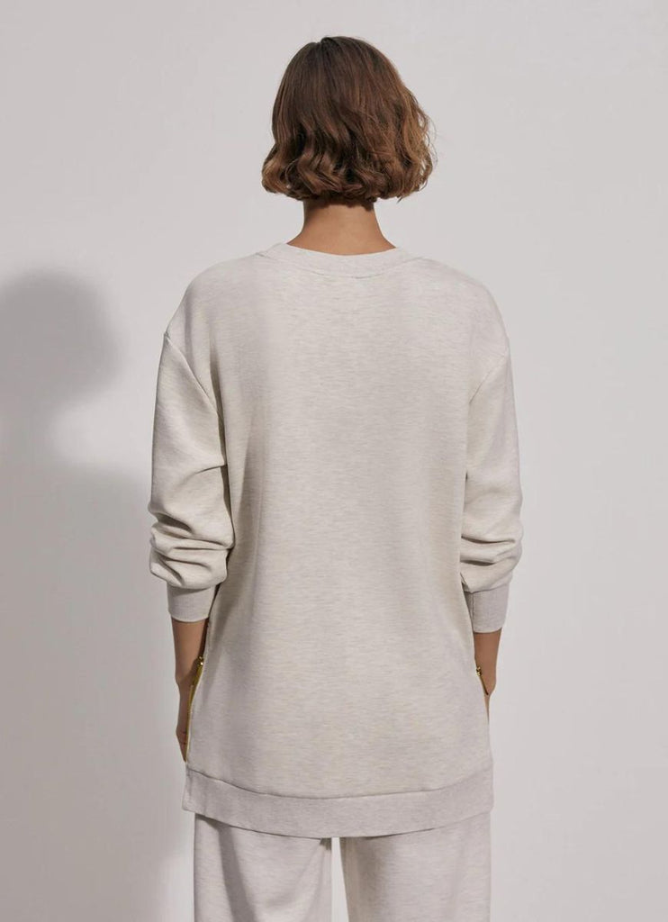 Varley Charter Sweater 2.0 in Ivory Marl Back View