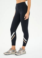 Splits59 Chevron Airweight High Waist Legging in Black/Latte Side View