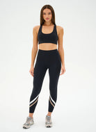 Splits59 Chevron Airweight High Waist Legging in Black/Latte Full Length Front View