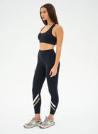 Splits59 Chevron Airweight High Waist Legging in Black/Latte Full Length Side View