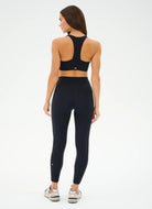 Splits59 Chevron Airweight High Waist Legging in Black/Latte Full Length Back View