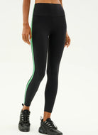 Splits59 Clare High Waist Rigor 7/8 Legging in Black/Grass Front View