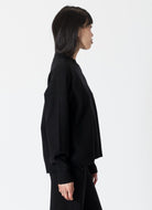 Lyla + Luxe Claret Crewneck Sweater in Black Side View