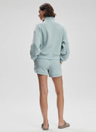 Varley Davidson Sweatshirt in Ether Blue Full Length Back View