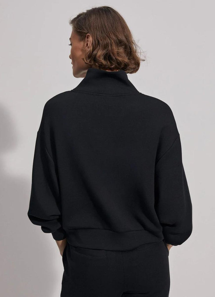 Varley Davidson Sweat Half Zip in Black Back View