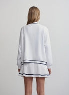 Varley Decker Off-Court Cardigan in White Back View