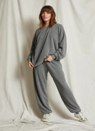 perfectwhitetee Women's Dre Fleece Jogger in Grey Heather Alternate Front View