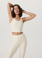 Vuori Elevation Racerback Tank Top in Bone Heather