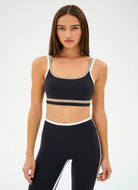 Splits59 Eva Rigor Double Strap Sports Bra in Black/Latte