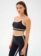 Splits59 Eva Rigor Double Strap Sports Bra in Black/Latte Side View